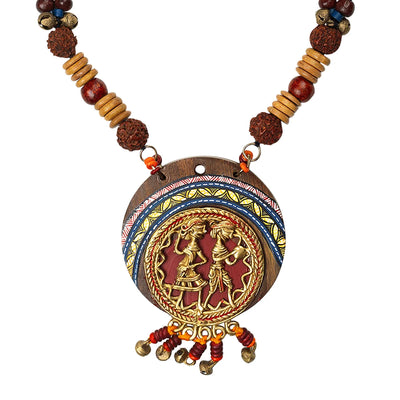 Tribal Dhokra Women' Bohemian Brass Necklace Handmade In Dhokra Art (Brass | Wood | Matinee)