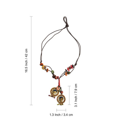 'Tribal Women' Bohemian Beaded Brass Necklace (Dhokra Art, Handcrafted)
