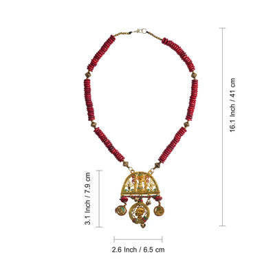 'Tribal Community' Bohemian Beaded Brass Necklace (Dhokra Art, Handcrafted)