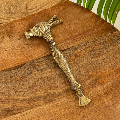 Fish Scales' Decorative Pure Brass Hammer (21 cm, 380 grams, Hand-Etched)