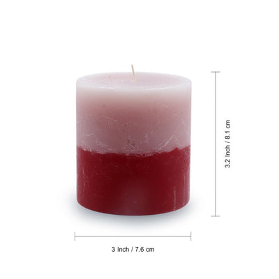 'Rose Reminiscence' Handmade Scented Pillar Candle (3 Inches)