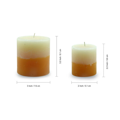 Neroli Nostalgia' Handmade Scented Pillar Candles (Set of 2 | 2 and 3 Inches)