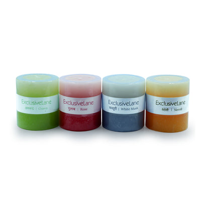 Festive Aromas' Handmade Scented Pillar Candles (Set of 4 | 2 Inches)