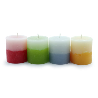 Festive Aromas' Handmade Scented Pillar Candles (Set of 4 | 2 Inches)