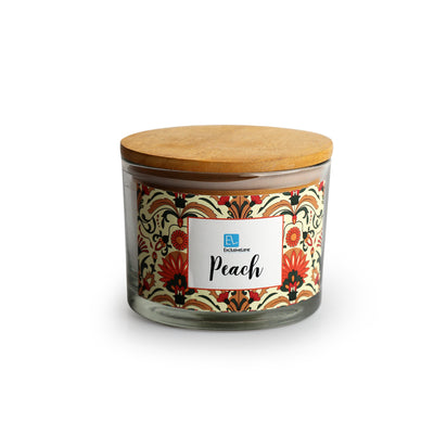 Peach' Handmade Wax Jar Scented Candle (60 Hours Burn Time, Soy Blend, 350 Grams, Reusable Jar)