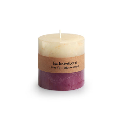 Blackcurrant Berries' Handmade Wax Pillar Scented Candle (30 Hours Burn Time, Soy Blend, 320 Grams)