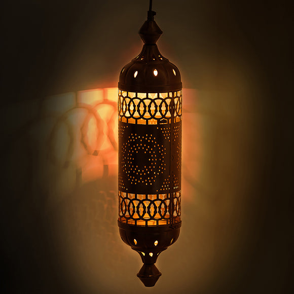 ExclusiveLane 'Morrocan Star' Hand-Etched Hanging Pendant Lamp Shade In Iron (44 Cm, Without Bulb, Hand-Etched)