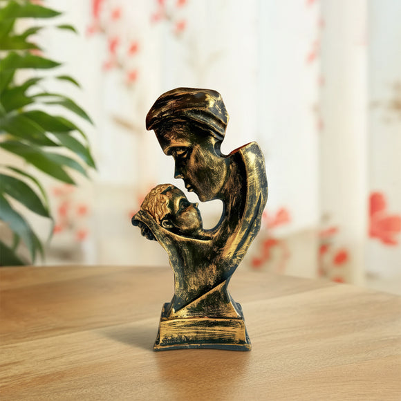 'Mother's Embrace' Resin Sculpture Showpiece (Hand-Crafted, 26.8 Cm)