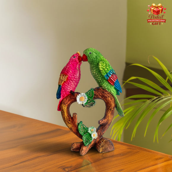 'Eternal Lovebirds' Resin Decorative Showpiece (Hand-Crafted, 20.1 Cm)