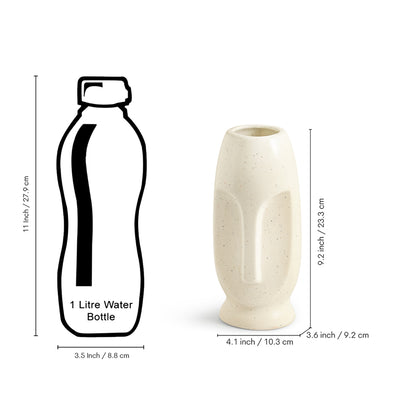 ExclusiveLane 'Calm Face' Decorative Ceramic Vase (23.3 Cm, Handglazed Studio Pottery)