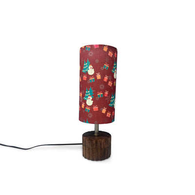 'Santa Christmas Cheer' Mango Wood Decorative Table Lamp (39.5 Cm, Without Bulb, Handcrafted)