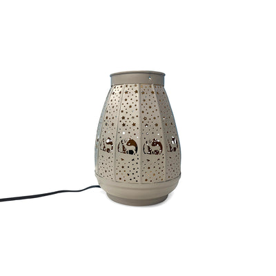 'Frostlight Christmas Lantern' Iron Decorative Table Lamp (22.4 Cm, Without Bulb, Hand-Etched)