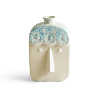 ExclusiveLane 'Earthen Face' Decorative Ceramic Vases (Set of 2, 22.4 Cm, Handglazed Studio Pottery)