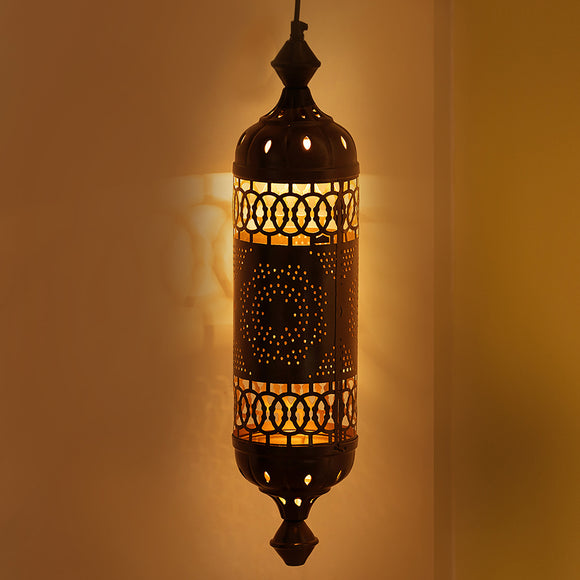 ExclusiveLane 'Morrocan Star' Hand-Etched Hanging Pendant Lamp Shade In Iron (44 Cm, Without Bulb, Hand-Etched)