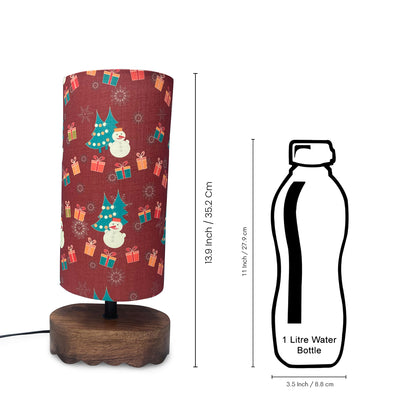 'Santa Festive Forest' Mango Wood Decorative Table Lamp (35.2 Cm, Without Bulb, Handcrafted)