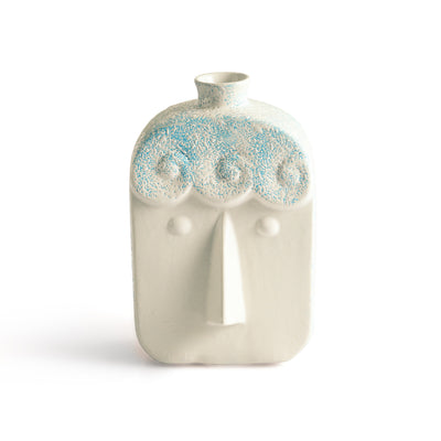 ExclusiveLane 'Square Face' Decorative Ceramic Vase (22.4 Cm, Handglazed Studio Pottery)
