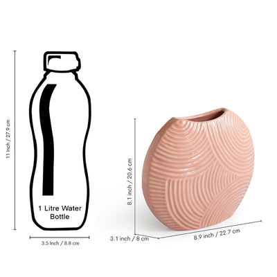 ExclusiveLane 'Pastel Rise' Decorative Ceramic Vase (20.6 Cm, Handglazed Studio Pottery)