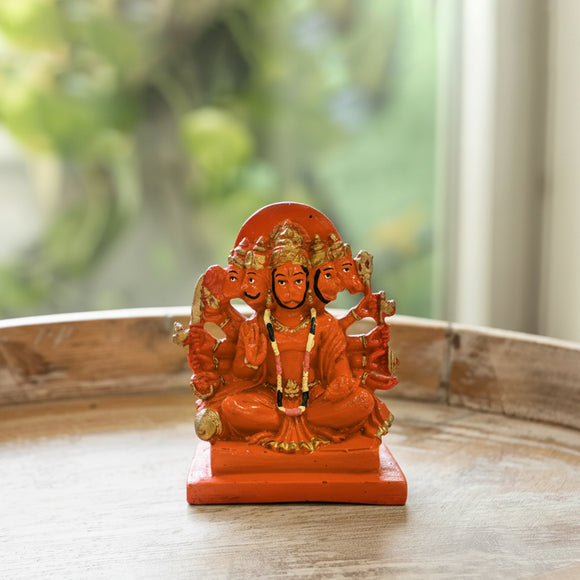'Panchmukhi Hanuman' Idol Decorative Showpiece Figurine (Resin,Hand-Crafted, 15 Cm)
