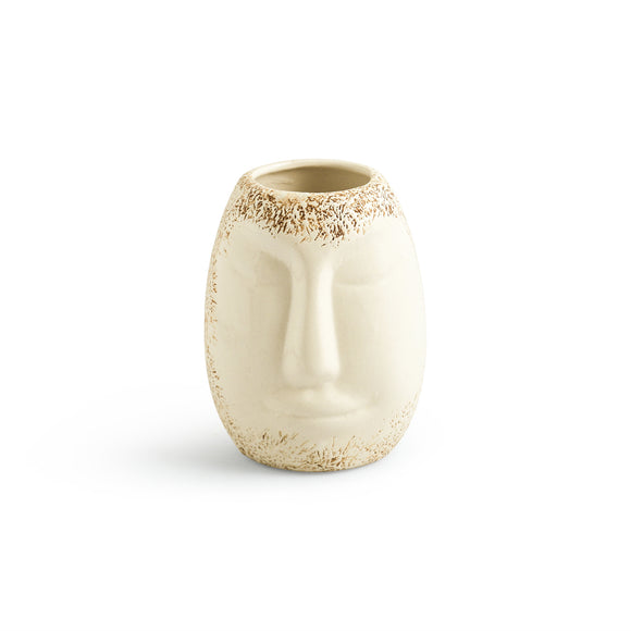 ExclusiveLane 'Round Faces' Decorative Ceramic Vases (Set of 2, 13.0 Cm, Handglazed Studio Pottery)