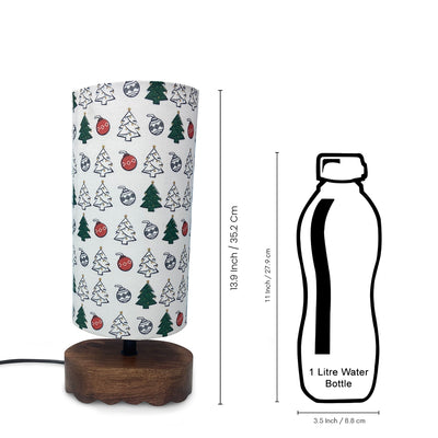 'Christams Santa' Mango Wood Decorative Table Lamp (35.2 Cm, Without Bulb, Handcrafted)