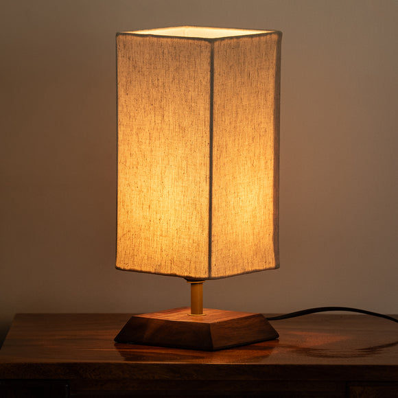 ExclusiveLane 'Aura Light' Decorative Table Lamp In Mango Wood (33 Cm, Without Bulb, Handcrafted)