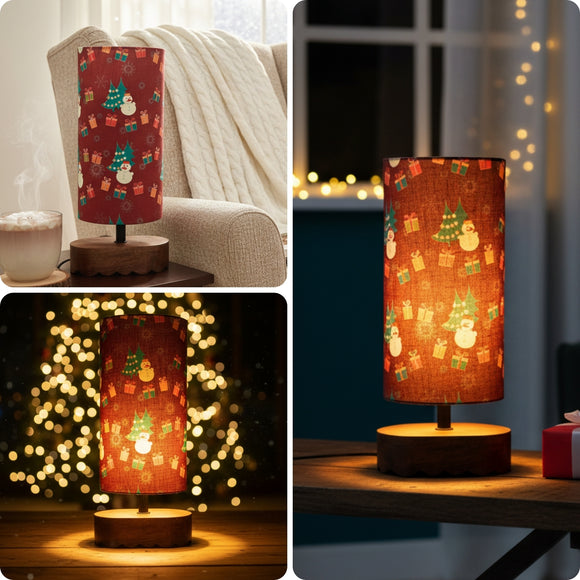 'Santa Festive Forest' Mango Wood Decorative Table Lamp (35.2 Cm, Without Bulb, Handcrafted)