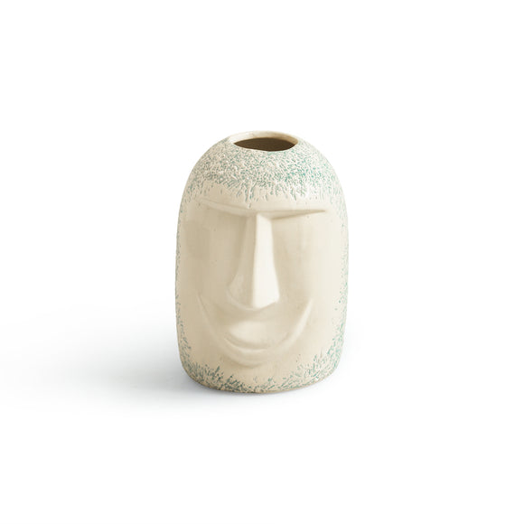 ExclusiveLane 'Earthen Face' Decorative Ceramic Vases (Set of 2, 22.4 Cm, Handglazed Studio Pottery)