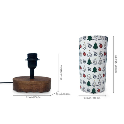 'Christams Santa' Mango Wood Decorative Table Lamp (35.2 Cm, Without Bulb, Handcrafted)