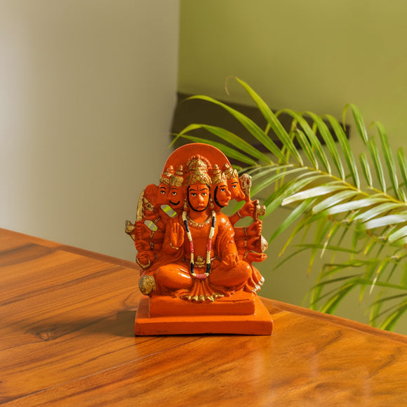 'Panchmukhi Hanuman' Idol Decorative Showpiece Figurine (Resin,Hand-Crafted, 15 Cm)