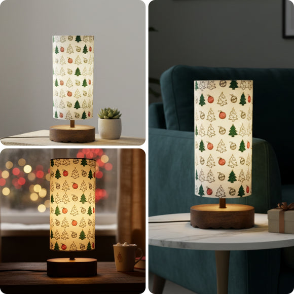 'Christams Santa' Mango Wood Decorative Table Lamp (35.2 Cm, Without Bulb, Handcrafted)