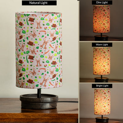 ExclusiveLane 'Rabbit & Grove' Decorative Table Lamp In Mango Wood (33.8 Cm, Without Bulb, Handcrafted)