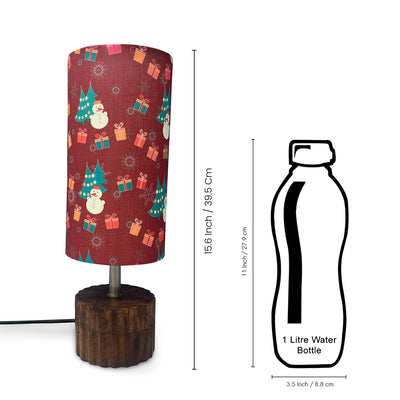'Santa Christmas Cheer' Mango Wood Decorative Table Lamp (39.5 Cm, Without Bulb, Handcrafted)