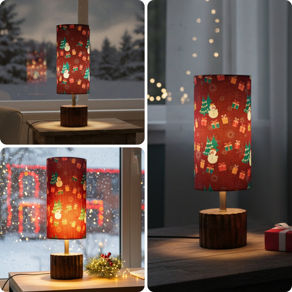 'Santa Christmas Cheer' Mango Wood Decorative Table Lamp (39.5 Cm, Without Bulb, Handcrafted)