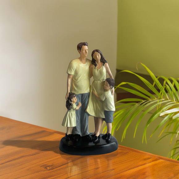 'Family Embrace' Resin Decorative Showpiece Figurine (Hand-Crafted, 22.8 Cm)