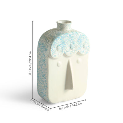 ExclusiveLane 'Square Face' Decorative Ceramic Vase (22.4 Cm, Handglazed Studio Pottery)