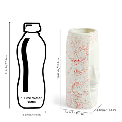 ExclusiveLane 'Meditating Face' Decorative Ceramic Vase (26.8 Cm, Handglazed Studio Pottery)