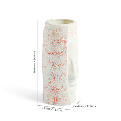 ExclusiveLane 'Meditating Face' Decorative Ceramic Vase (26.8 Cm, Handglazed Studio Pottery)
