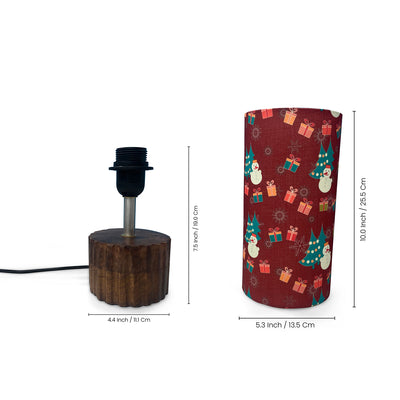 'Santa Christmas Cheer' Mango Wood Decorative Table Lamp (39.5 Cm, Without Bulb, Handcrafted)