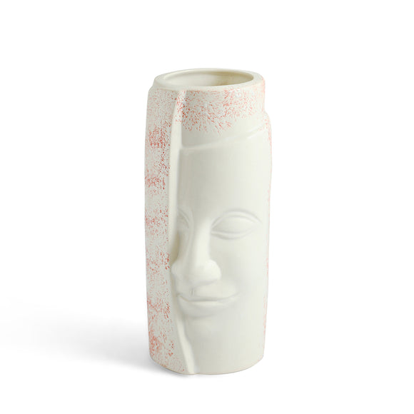 ExclusiveLane 'Meditating Face' Decorative Ceramic Vase (26.8 Cm, Handglazed Studio Pottery)