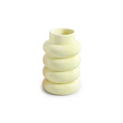 ExclusiveLane 'Ring Stack' Decorative Ceramic Vases (Set of 2, 16.7 Cm, Handglazed Studio Pottery)