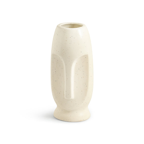 ExclusiveLane 'Calm Face' Decorative Ceramic Vase (23.3 Cm, Handglazed Studio Pottery)