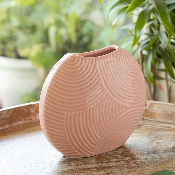 ExclusiveLane 'Pastel Rise' Decorative Ceramic Vase (20.6 Cm, Handglazed Studio Pottery)