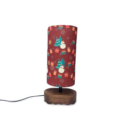 'Santa Festive Forest' Mango Wood Decorative Table Lamp (35.2 Cm, Without Bulb, Handcrafted)