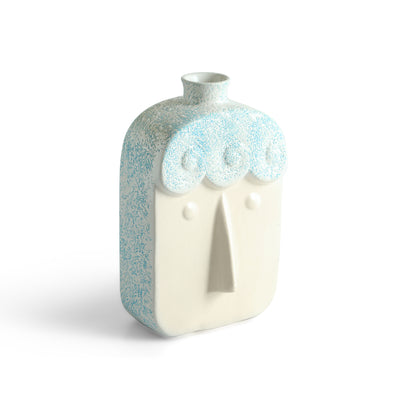 ExclusiveLane 'Square Face' Decorative Ceramic Vase (22.4 Cm, Handglazed Studio Pottery)