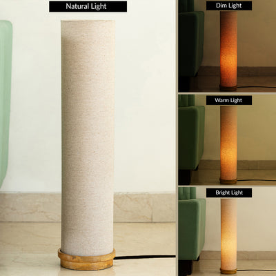 ExclusiveLane 'Ember Tower' Decorative Floor Lamp In Mango Wood (70 Cm, Without Bulb, Handcrafted)