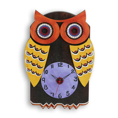 'Owl Shaped' Wooden Handcrafted Wall Clock