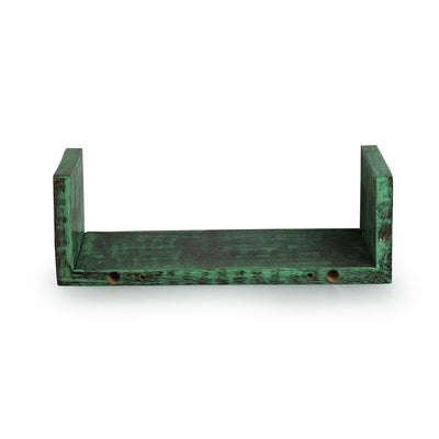 'Rustic Planks' Antique Finish Nested Wall Shelf In Mango Wood