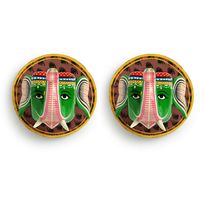 'The Hanging Tusks' Hand-Painted Wall Hangings In Gullar Wood (Set of 2)