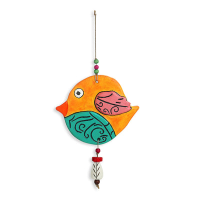 Flappy Fish' Handmade & Hand-painted Garden Decorative Wall Hanging In Terracotta