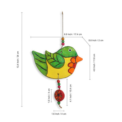 Flapping Birdies' Handmade & Hand-painted Garden Decorative Wall Hanging In Terracotta (Set of 2)